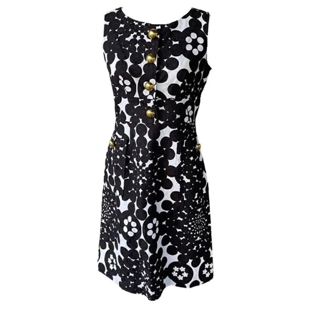 New! Eliza J Black and White Sleeveless Dress Sz 8P